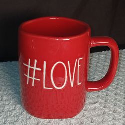 Rae Dunn Valentines Day Red #LOVE Coffee Tea Ceramic Large 16 Oz. Mug Gift 