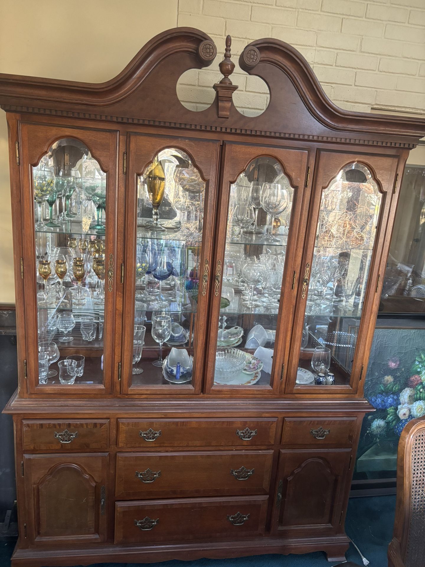 Antique Cherry China Cabinet