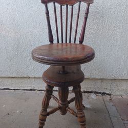 Antique Charles Parker Co. Glass Ball Claw Feet Piano Chair