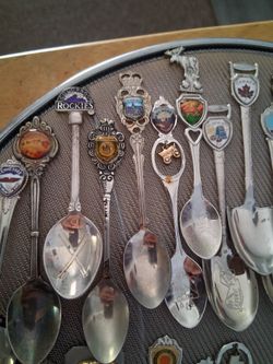 Vintage souvenirs baby spoons