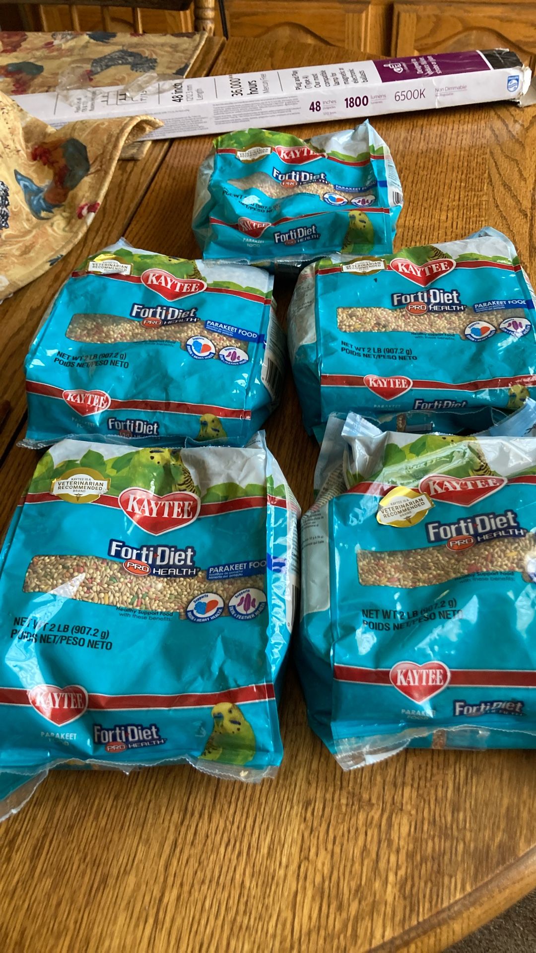 5 Bags Of Parakeet Food 
