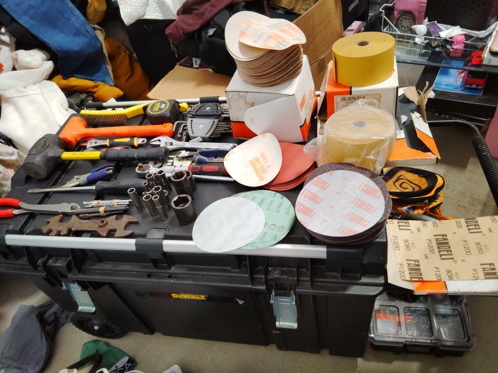 DeWalt Box With Tons Of Hand Tools And Sand Paper Over $500 Value Only $200!