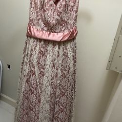pink lace dress
