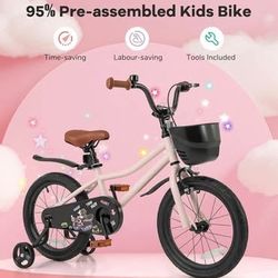 New in Box 16” Wheel Kids Bike Tank Bear DIY Children's Bicycle with Training Wheels