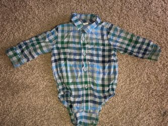 Baby GAP onesie button up dress shirt 6-12 months