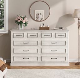 Winston Porter 55" W Farmhouse 10-Drawer Dresser