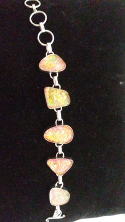 Sterling silver stone bracelet