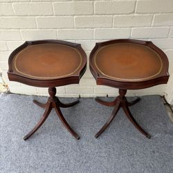 Pair of Vintage Duncan Phyfe-style mahogany Side Tables 