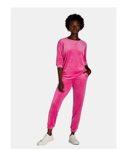 Pink Women's Velour Sweatshirt and Jogger Pants Set, 2-Piece, Sizes XXL.  (Z)