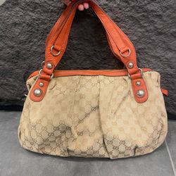 Gucci Vintage GG Logo Monogram Womenโs Handbag Used