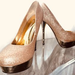 Gold Glitter Heels