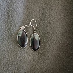 Hand Made Blk Onyx 925bSilver Earrings