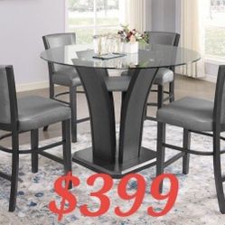 TABLE PLUS 4 CHAIRS SPECIALS DEALS ONLY ONE LEFT FINANCING IS AVAILABLE IS EASY TO QUALIFY NO CREDIT CHECK