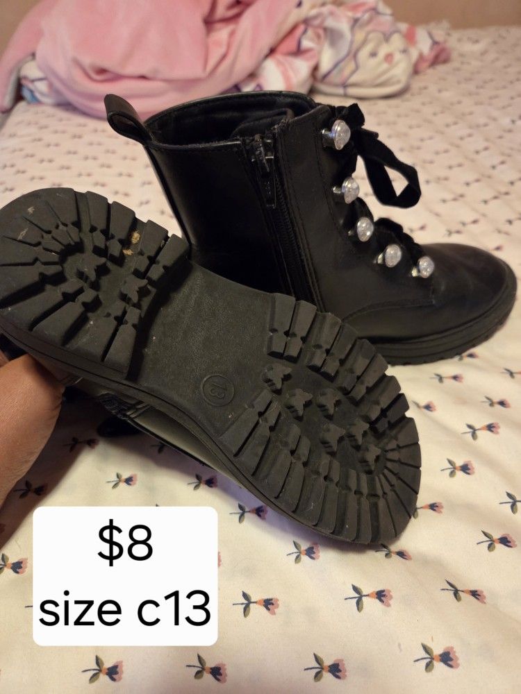 Black Boots Girl Size 1
