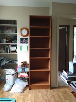 Tall shelving unit used