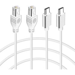 Printer Cable USB C to B Cable 2-Pack ， USB B to C Printer Cable Scanner Cable, Printer Cord for MacBook Pro, HP, Canon, Brother, Samsung Printer Scan