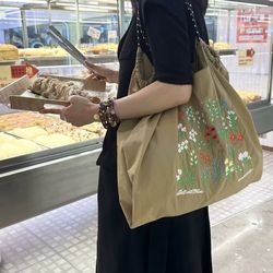 Large Japanese Style Embroidered Nylon Bag – $2