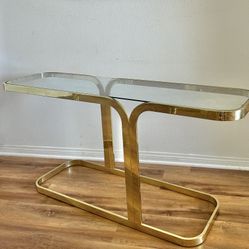 Vintage Glass Brass Tables