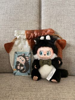 Labubu Cat Mode On Series Plush Pendant - Cow Kitty