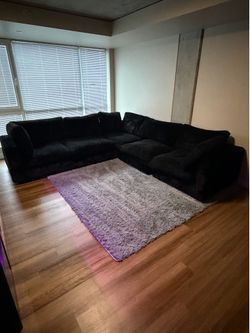 5 Piece Black Midnight Sectional Couch