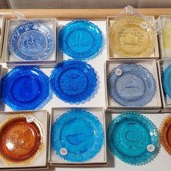26 Vintage Pairpoint Glass Commemorative Cup Plates 