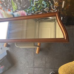 Vintage Faux Wood Mirror 