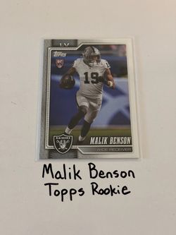 Malik Benson Las Vegas Raiders WR Topps Rookie Card.