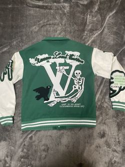 Louis Vuitton Varsity Leather Jacket Green