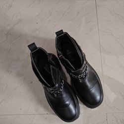 Olivia Miller Side Zip Chunky Lug Sole Goth Punk Ankle Boots Womens Size 10.