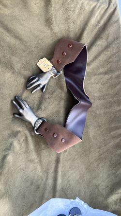 Belts, Vintage Leather Belt With Handclap Buckles