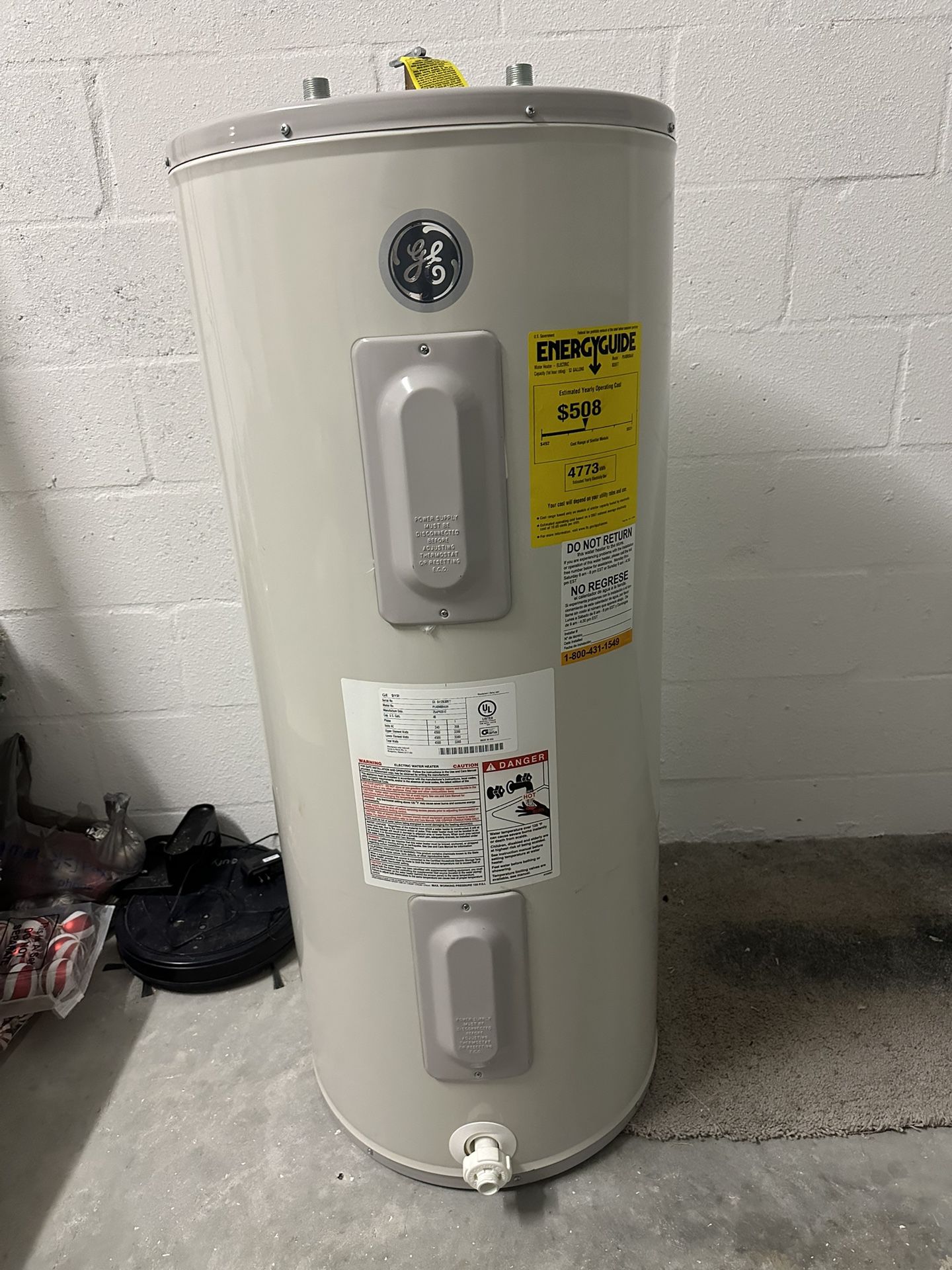 GE 40 Gallon Water Heater
