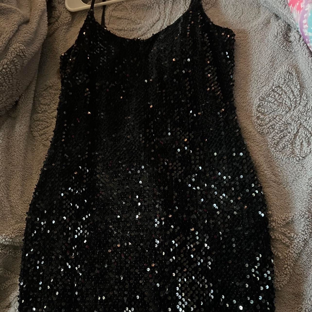 Short backless sequin dress