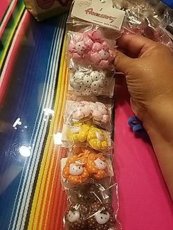 Girl Kitty Face Hair Ties - $10 For All 6 Sets