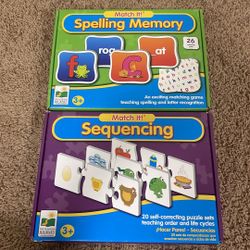 A bundle of two boxes of match it (sequencing and spelling memory.)