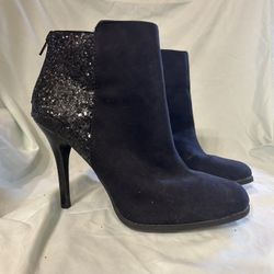 Black Glitter Ankle Boots Size 7 By Mossimo
