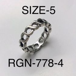 Silver Chain Ring For men Women Ring : RGN-778-4/Size-5
