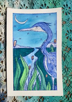 Blue Heron Painting
