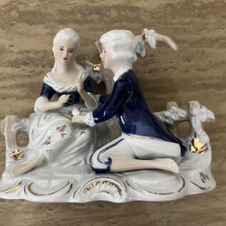 Cobalt Blue And White German (KPM) Porcelain Figurine