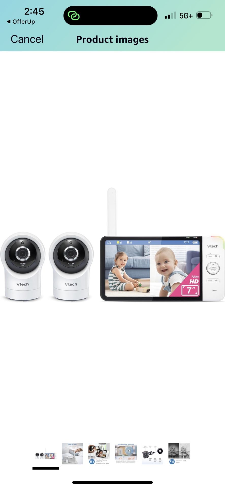 Vtech 7” Smart Wi-Fi Remote Access White/Gray