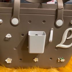 Brand new brown with white lettering beach bag