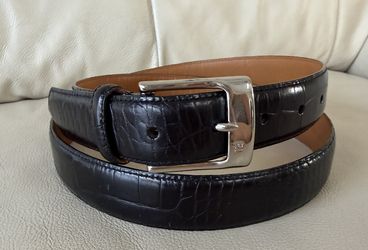 Polo Ralph Lauren Italian leather belt Men's Black Leather Belt