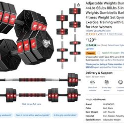 Adjustable Weights Dumbbells Set - $70