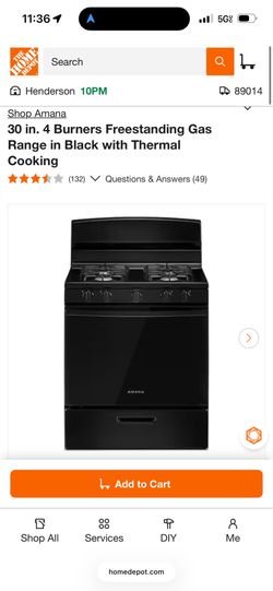 Black- Gas Range