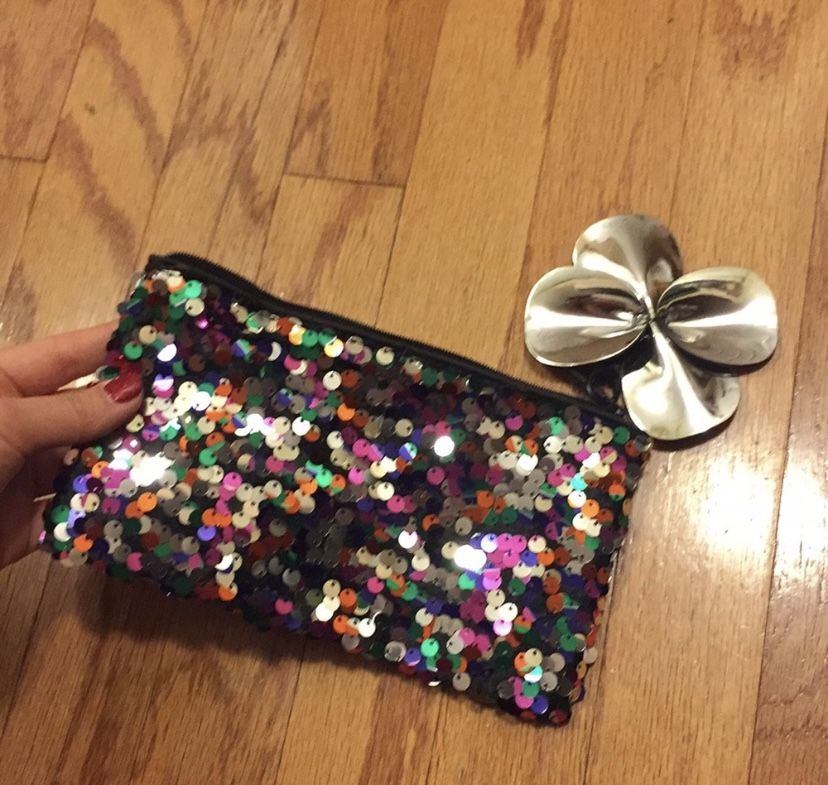 Mac sequin beauty bag