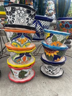 Talavera Lots With Saucer Included $25ea