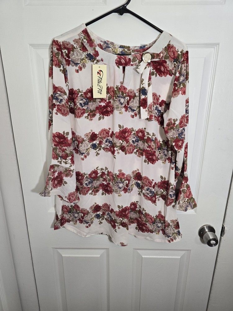 Floral Chiffon Tunic Top – Elegant & Stylish