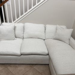 7 foot sectional - Cream color with grey flecks -like new