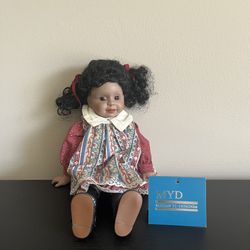 MYD Marian Yu Designs Porcelain Doll Vintage 1987 12 Inch