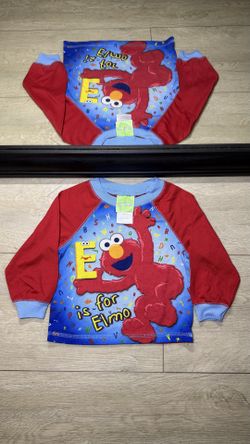 Y2K 2000s Kids / Toddlers E Is For Elmo Long Sleeve Shirt