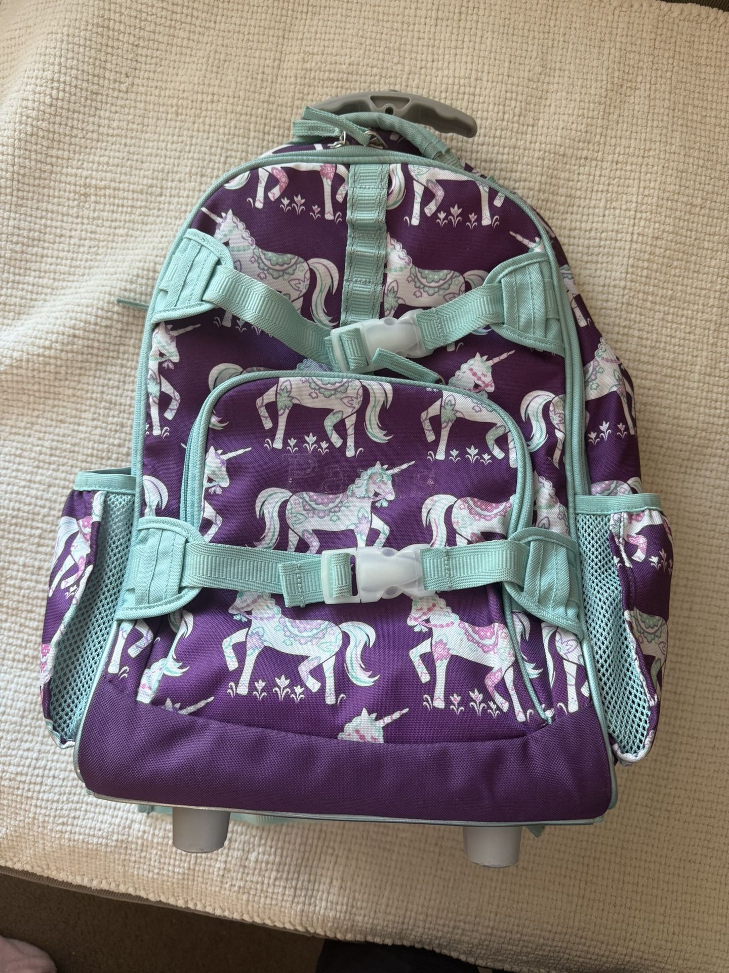 Pottery Barn Rolling Backpack Unicorns